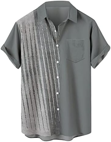 Преголеми машки хавајски кошули Обични копче за кратки ракави надолу кошули Кокосово дрво Печатено блуза на плажа Топ Блуза