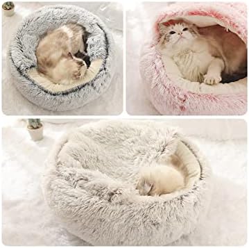 Зима 2 во 1 круг стил на кревет со мачки 3 - кревет за кучиња од крофна - душек во кревет за кучиња за кучиња за домашни миленици за