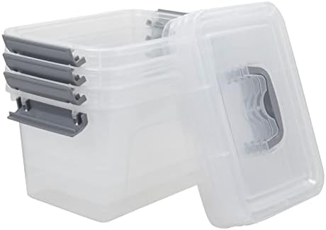 Ортодејс Пластични Чисти Канти За Складирање, Мали Кутии За Складирање Поставени од 4, 6 Л
