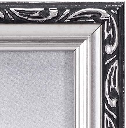 Малден меѓународни дизајни модни метали, дрвена рамка за слика, 4x6, сребро