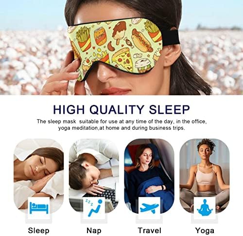 Unisex Sleep Mask Eye Mask Смешно брза храна-пица ноќ за спиење маска удобно покритие за сенка на очите