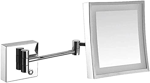 Futeni BALY Shaving Mirror Wallид монтиран, LED осветлено огледало за шминка со 3x зголемен екран на допир, вртење на плоштад суета
