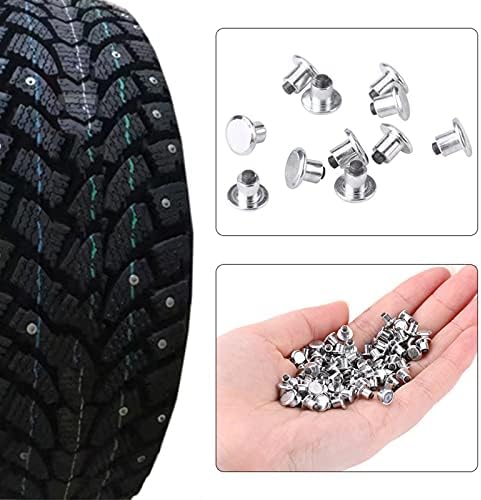 Завртки во гуми од гуми, 6,5мм/0,26 тркала за гума на тркала Студи за снег гуми за чевли со моторцикли со велосипед-пакет од 100 за зимски