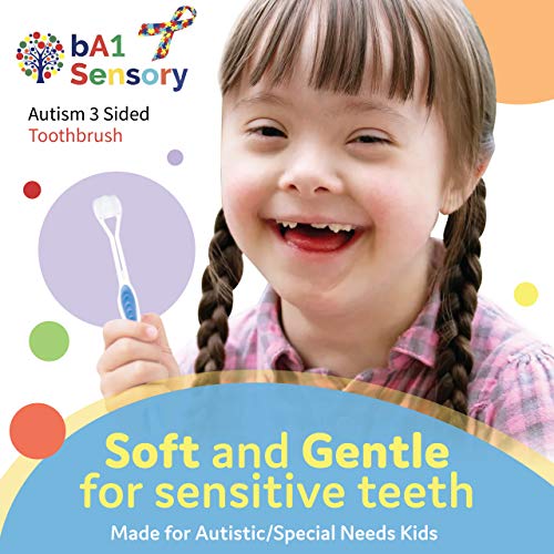 Сензорна BA1 - 3 едностран четкичка за заби за аутизам за деца со посебни потреби - клинички докажано, забавно, лесно - само 1 минута