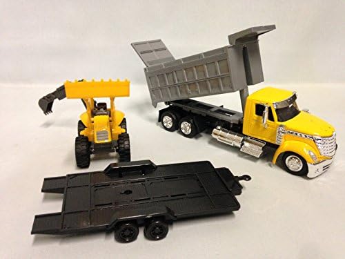 Нов Ray International Lonestar, Dump Truck W/натоварувач на тркала 1:43 Scale 18 Diecast Toy #16633 жолто