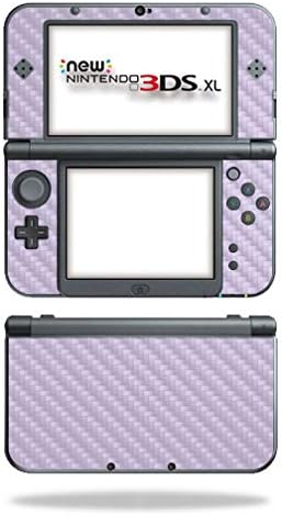 Кожа на јаглеродни влакна од Moundyskins за Nintendo New 3DS XL - руменило | Заштитна, издржлива завршница на јаглеродни влакна | Лесен за примена, отстранување и промена на стилов