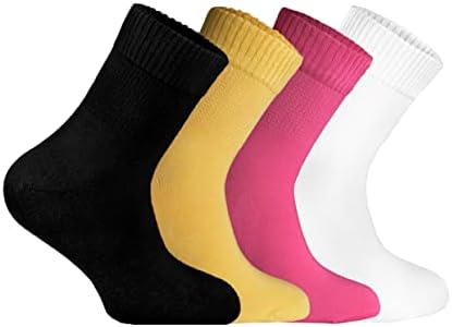 Унисекс бамбус дијабетични чорапи - 4 пара, чорапи со дијабетичари на глуждот, меки, широки, истегнати, беспрекорни пети, идеални