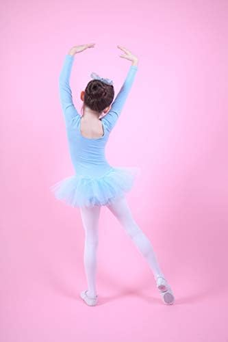 Танцмустер ® Девојки балетски фустан од туту - Алеа - Долга ракави, екстра мека и издржлива мешавина од памук - 3 слоеви на Тул