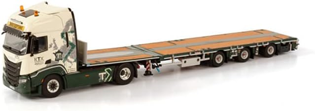 За WSI за iVeco S-Way High 4x2 Megatrailer Flatbed-3 оски за транспорт за KTX 1:50 Diecast Truck Pre-Builed Model