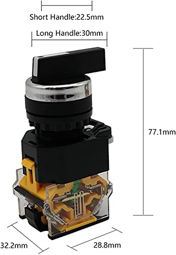 Gummy 22mm селектор на копчето Ротари прекинувач за заклучување на моментот 2NO 1NO1NC 2 3 Позиција DPST 10A 400V прекинувач за