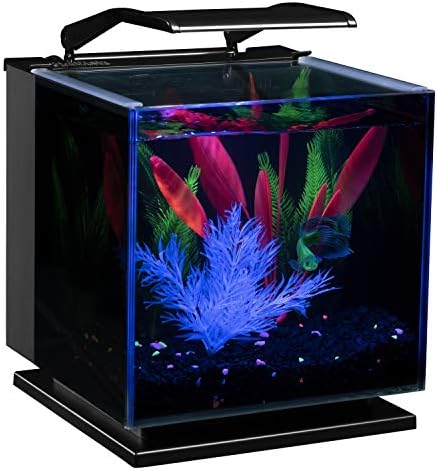 Glofish Betta Shadowbox Aquarium Kit 3 галони, вклучува LED осветлување и филтер