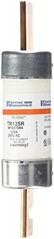 Mersen TR-R Три-Onic Време-Одложување/Класа Rk5 Осигурувач, 250vac/250VDC, 200KA AC/20kA DC, 125 Ampere, 1-9/16 Дијаметар x 7-1/8