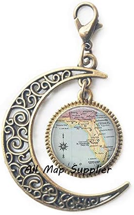 Allmapsupplier модна месечина патент влечење, Флорида мапа на месечината, патент, влечење, државна мапа на јастог од јастог, затворач на