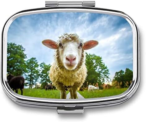 Пилула кутија животински овци слатки дневни пилули Организатор на пилули 2 оддели