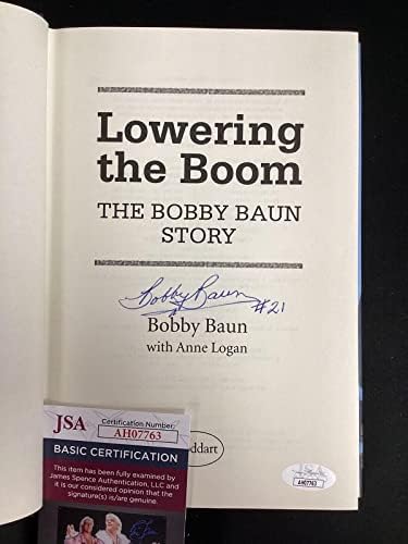 Bobby Baun потпиша книга со спуштање на хокеј на хокеј јавор за автограм JSA NHL - NHL автограмираше разни предмети