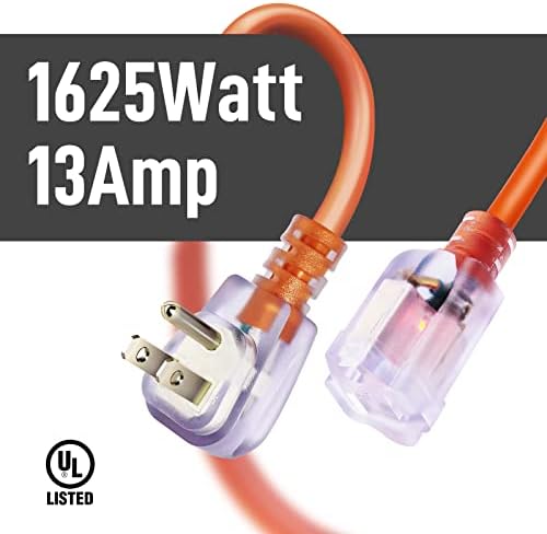 FirmerSt 16/3 осветлен SJTW на отворено продолжение на кабелот со рамен приклучок 25 стапки