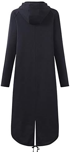 Памучна постелнина меки меки долги палто плус големина женски копчиња со качулка јакна за надворешна облека