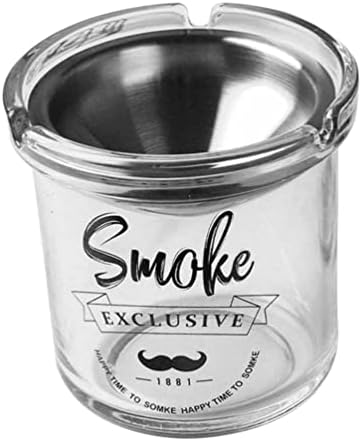 Околу чиста стаклена цигара од цигари: пушење пепел со капакот таблета за пепел сад за цигара за задник за подароци за домашна канцеларија