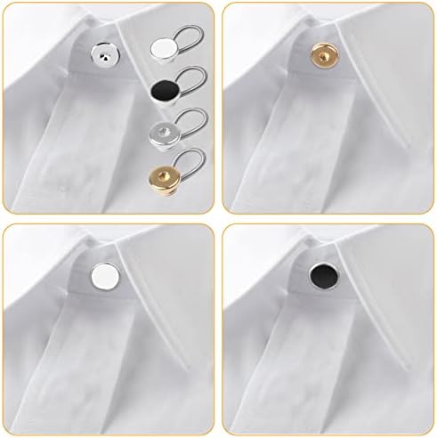 Extenders од јака Nutjam, 8 парчиња Еластични копчиња за продолженија, Extender на вратот, Невидливо копче за кошули за фустани за мажи, панталони