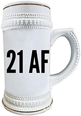 Холивуд &засилувач; Канап 21 Роденден Штајн-21 Роденден Пиво Кригла - 21 Роденден Подароци За Мажи - 21 АФ Кригла-22 мл. Керамички Чаши