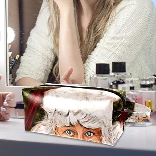 Торба За Шминка, Козметичка Кеса, Водоотпорен Организатор На Торби За Шминка, Сликарство Во Масло Дедо Мраз