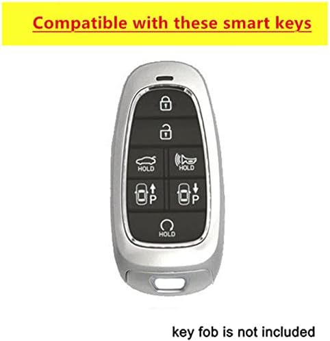 Binowen for Hyundai Key Fob Cove Cover, TPU Key FOB Shell Protector Case Case Ceyless Deade Smart Key Holder се вклопува за Hyundai