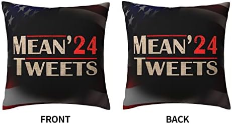 Средни твитови 2024 про Доналд Трамп '24 Смешна анти -бајден мека удобна двострана кадифен перница со перници со силна домашна