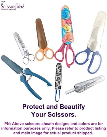 Ножици од Scissorfobz со ScissorGripper -Value Pack -4 големини - дизајнерски ножици обвивки за држачи за везење за шиење на везење