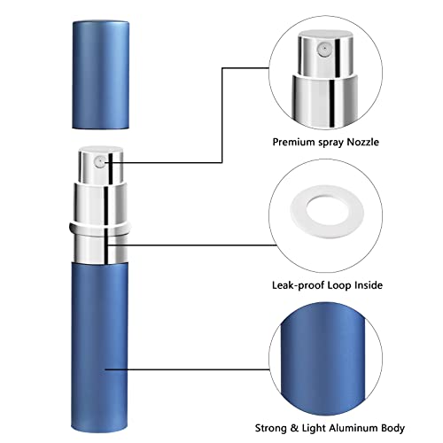 PWSAP 4 пакет 1 мл вакуум козметички контејнер за патувања и 5 ml/0.2oz парфем патување со полнење преносен преносен парфем атомизатор