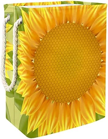 Голема Жолта Пречка За Перење Цвеќиња Од Сончоглед Со Рачки Голема Корпа Што Се Склопува За Корпа За Складирање, Детска Соба, Организатор