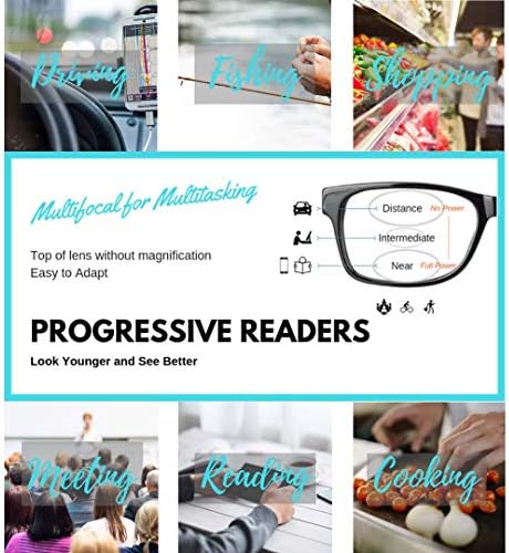 Пројес Херкулес, Прогресивни Очила За Читање со Пружинска Шарка, 0 Моќност На Горниот Објектив, Антирефлектирачки