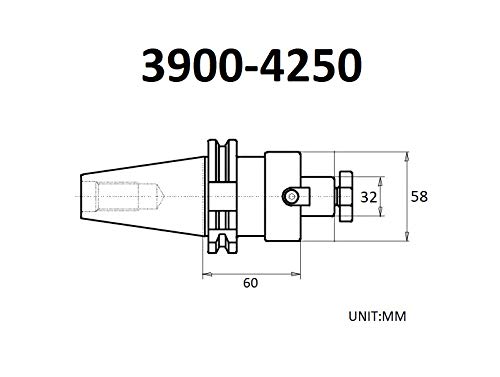 HHIP 3900-4253 BT40 V-Flange Shell Arbor, 40 x 75 mm