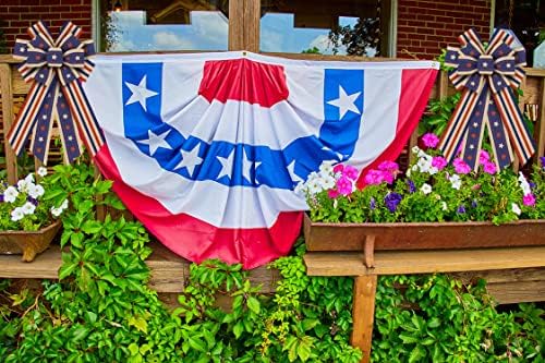 Голем 4 -ти јули венец лакови Патриотски декор лакови за венец Америка ленти со знаме на знами