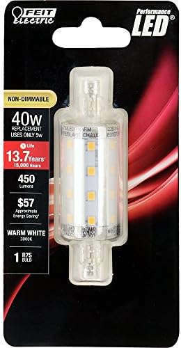 Feit Electric BPJ78/LED 40w Еквивалент R7S НЕ-Затемнета LED Сијалица, Топло Бело, 3.25 H x 0.875 D