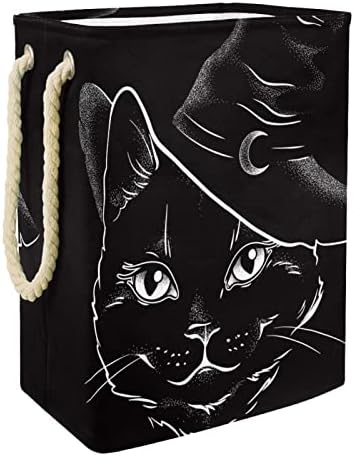 Перење Ја Попречува Црната Мачка Склопувачки Корпи За Перење Цврста Корпа За Перење Облека Организација За Складирање Бања