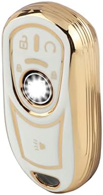 Покриеност на клучот на лекарт за додатоци на Buick Encore Regal White TPU Key Fob Protector Cute Gold Line Design Car Key Case Case