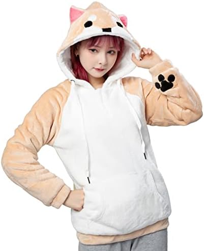 Cosfun Cute Shiba Inu Husky Hoodie Coral Velvet Sweatshirt MP006146