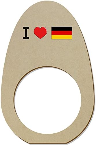 Azeeda 5 x 'Јас ја сакам Германија' Дрвена салфетка прстени/држачи