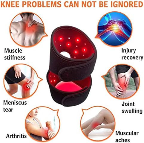 （2 пакувања） Црвена и инфрацрвена лесна терапија завиткана за зглобот на коленото, влошки за лесна терапија близу до-инфрацрвена светлина