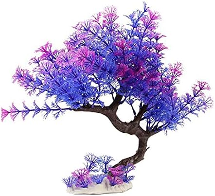 Петфинду виолетово пластично дрво Аквариум вештачко пластично растително дрво за декор за желка и резервоар за риби