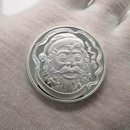 Среќен Божиќ Боја Комеморативни Монети Дедо Мраз Комеморативен Медал Бадник Комеморативна Монета
