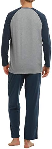 Сет на машка памучна облека за машка памук Раглан со долги ракави со долги ракави, сет