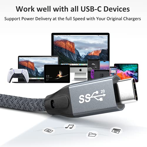 UseBean USB C ДО USB C Кабел 100W 0.6 FT, USB 3.2 Gen 2X2 20gbps Тип На Пренос На Податоци-C Кабел Pd Брзо Полнење, 4k Кабел За