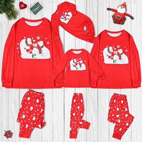 Семејни пижами за одмори, високи семејни пижами поставуваат Божиќна мечка семејство печатење врвни и панталони за спиење