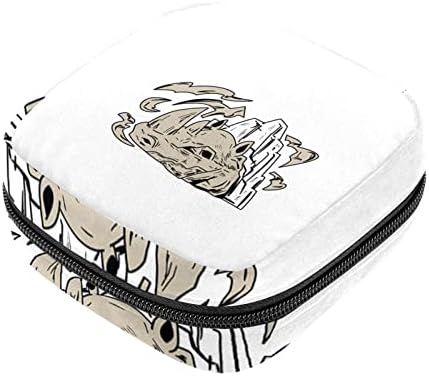 Црна леопард санитарна торба за складирање на салфетка, преносен период комплет торбички торбички за период менструална чаша торба со патент
