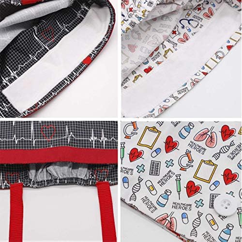 Работно капаче за пакување Yuesuo 2 со копчиња и џемпери, памучни работни капи со прилагодливи пакувања со панделки со лента вратоврски за