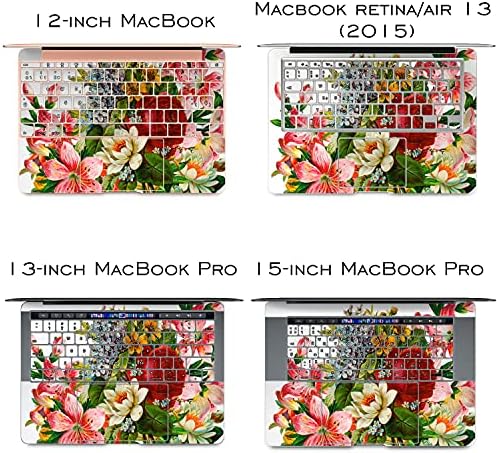 Lex Altern винил кожа компатибилен со MacBook Air 13 Inch Mac Pro 16 Retina 15 12 2020 2019 2018 Прекрасни лилјани куп симпатична