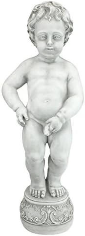 Дизајн Toscano NG335051 Manneken Pis Peeing Boy Piped Pond Spitter Statuter Fasture, 27 инчи, антички камен