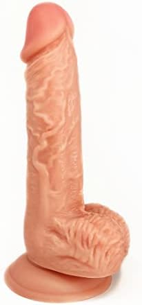 Г-дин Goodlooking Realistic Dildo, 8 Dildo силиконски материјал за безбедност на телото, животен пенис со силна чаша за вшмукување со вени