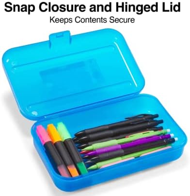 Кутија со моливи од 1 инјекција, проucирни сини, пластични кутии за моливи во училиштата, 4 пакувања